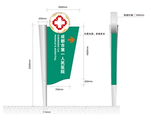 上海上海医院大门院名标识